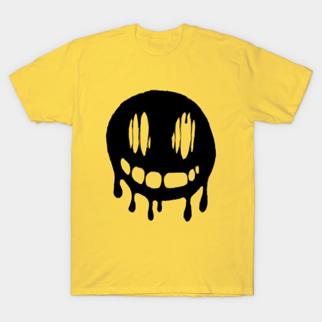 Black shirt with yellow smiley best sale face